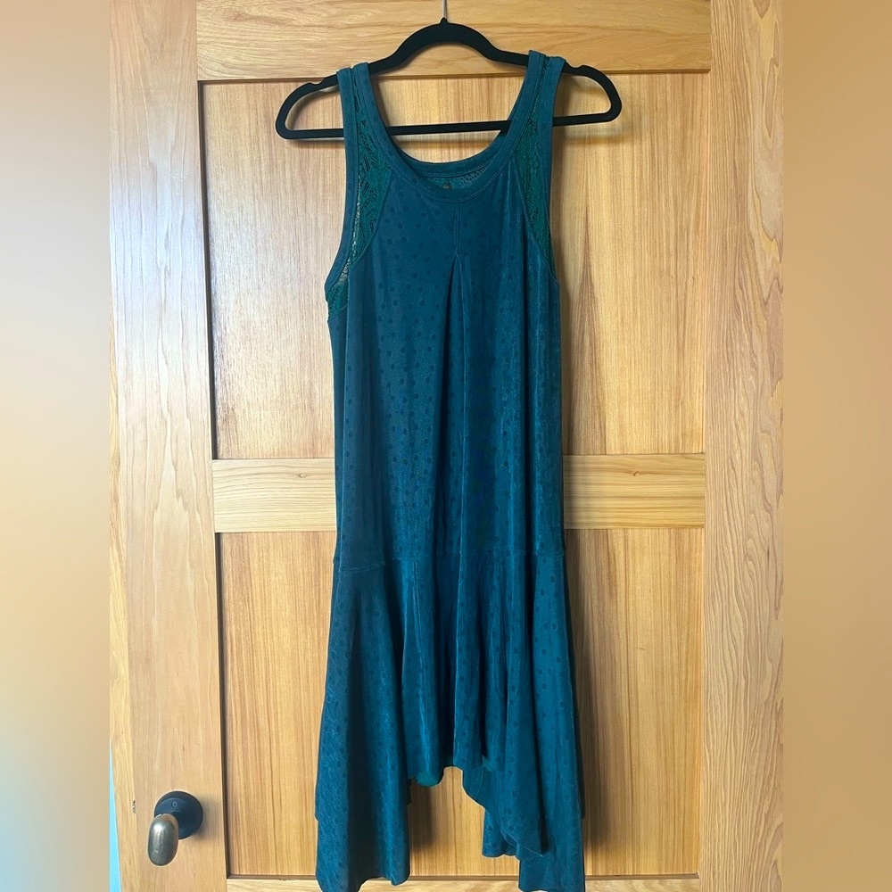 Free People ‘Make it Count’ Jade Green Dotted Lace Swing Dress Size Medium
